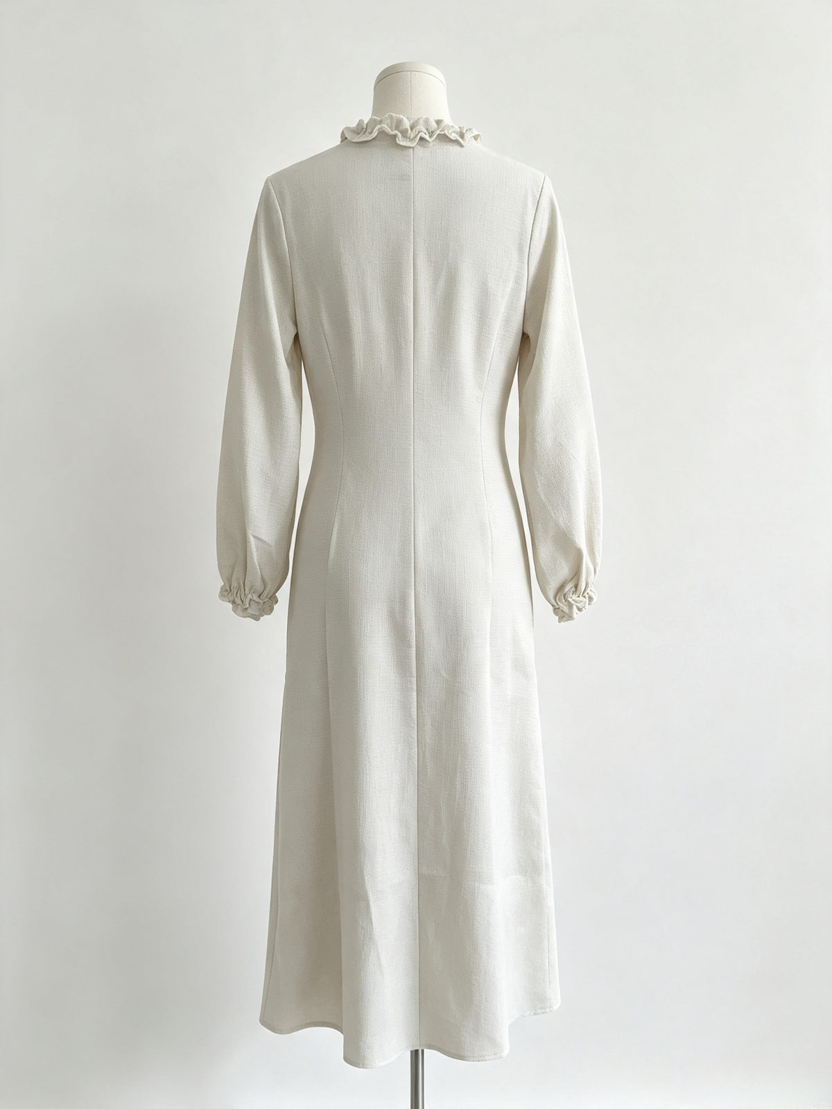 Ruffle Collar Textured Maxi Dress