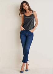 Cowl Neck Tank Jet Black