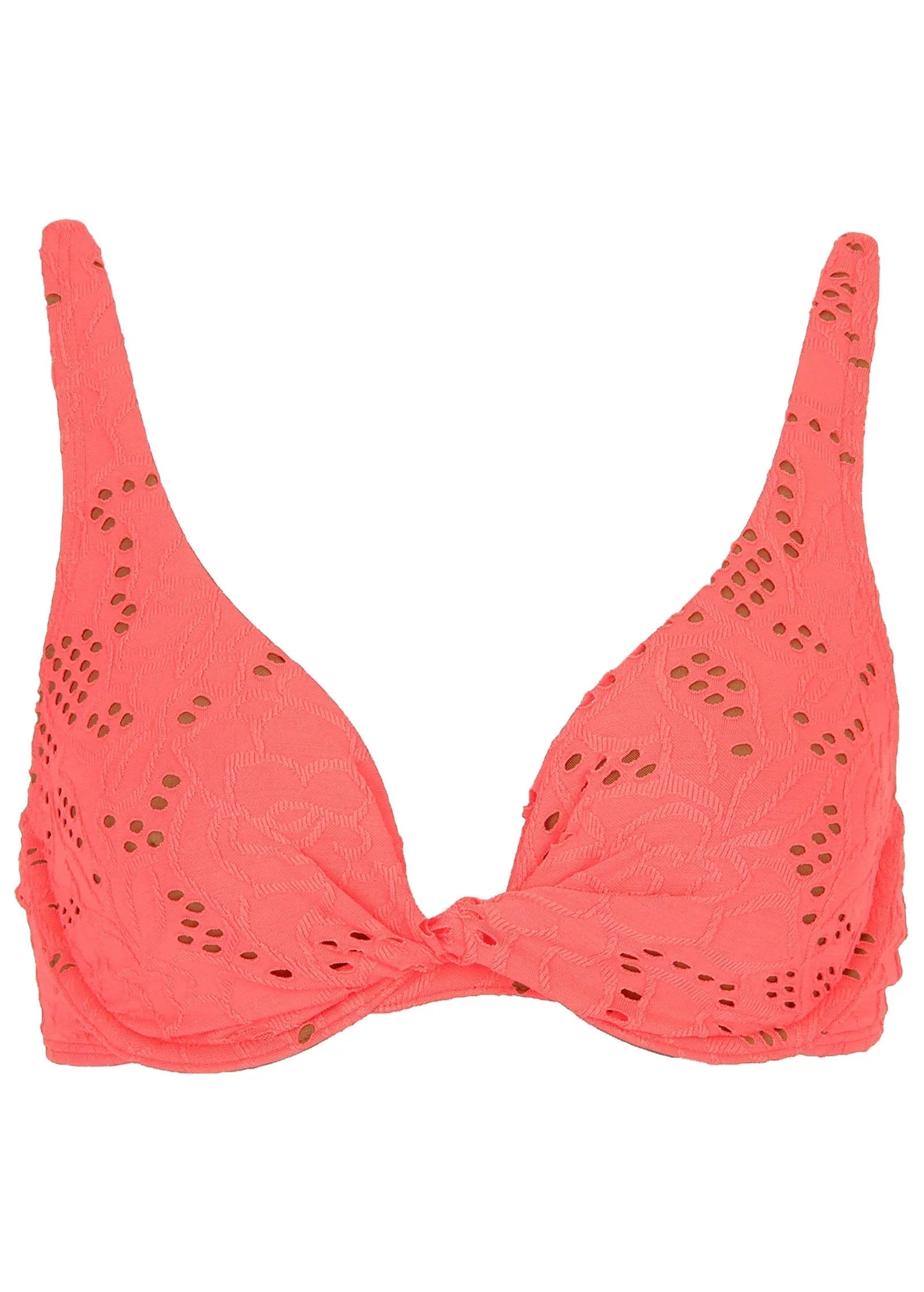Lace Antigua Twist Underwire Top Coral