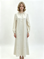 Ruffle Collar Textured Maxi Dress
