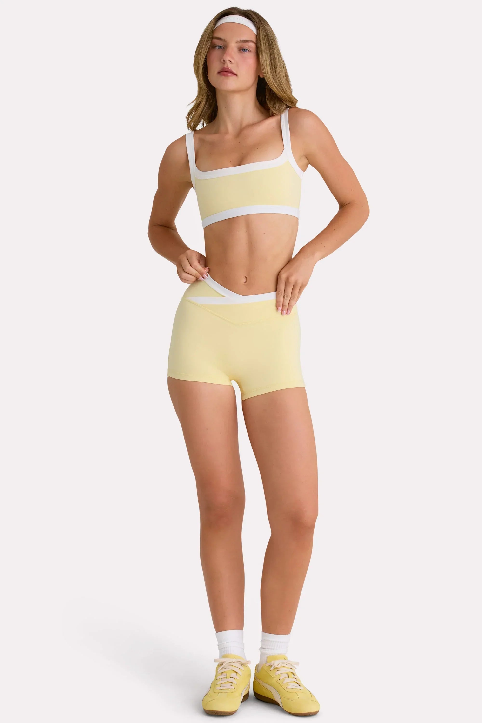 Soft Active Shorts in Lemon