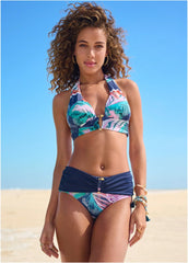 Fierce Triangle Bikini Top Midnight Leaf