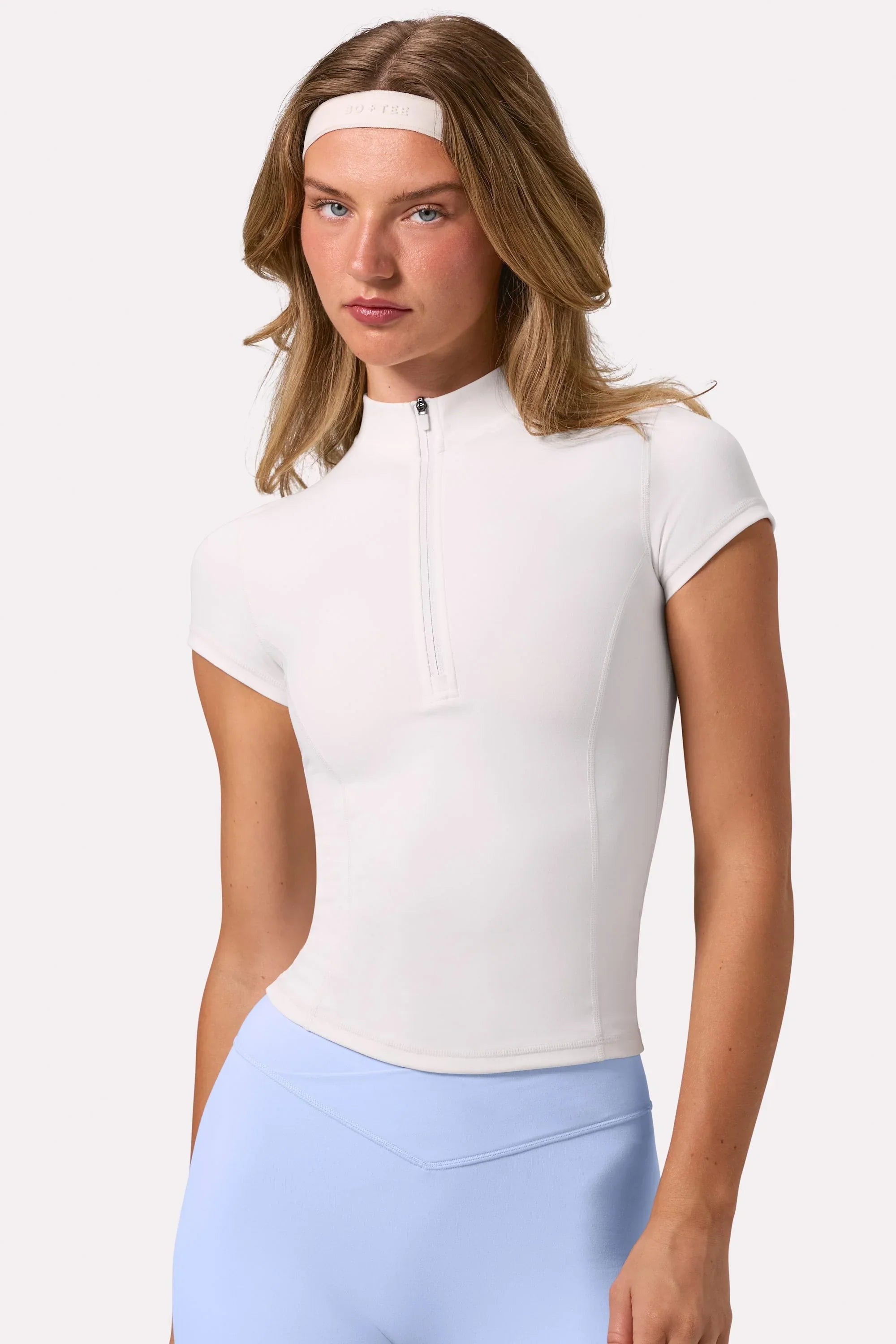 Soft Active Quarter Zip Top in Coconut