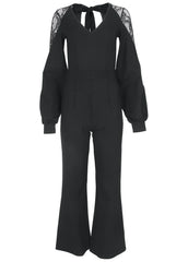 Ponte Lace Detail Jumpsuit Jet Black