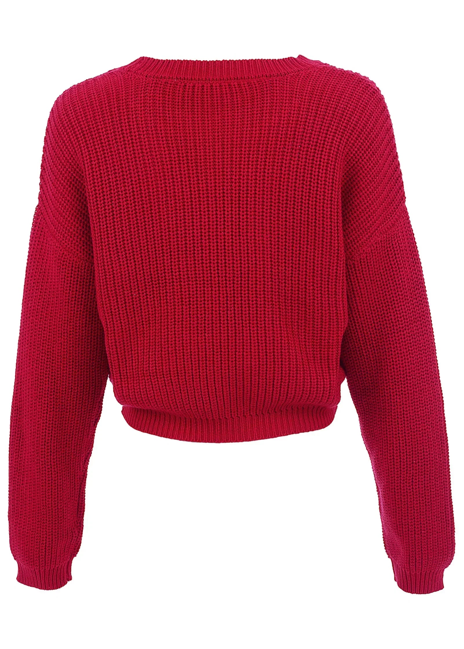 Slub Crew Sweater Red
