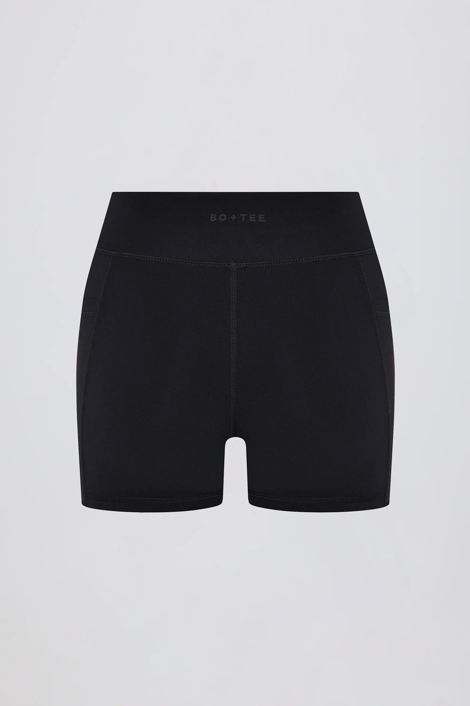 Soft Active V Waist Pocket Mini Shorts in Black
