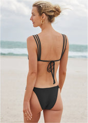 Strappy Triangle Bikini Top Black Beauty