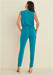 Wrap Tie Jumpsuit Teal