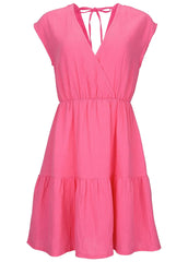 Tiered Cover Up Dress Raspberry