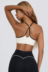 Soft Active Sweetheart Neck Sports Bra in White