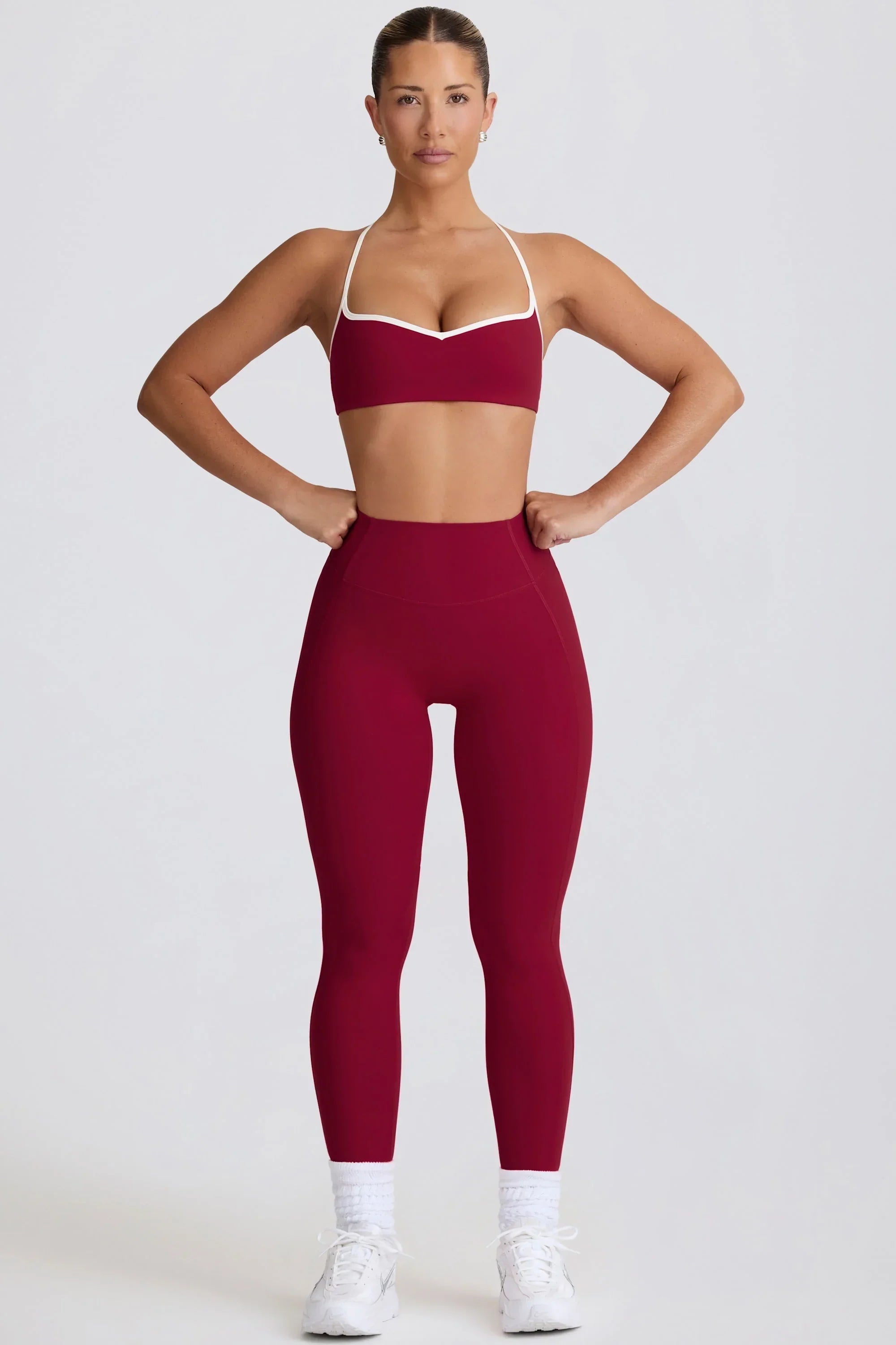 Soft Active Mid Rise Leggings in Cherry