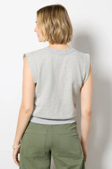 Sloane French Terry Split Neck Top