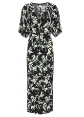 Twist Front Maxi Dress Exotic Shadow Floral