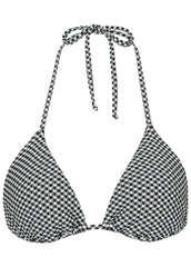 Gingham Bahamas Triangle Top Black White