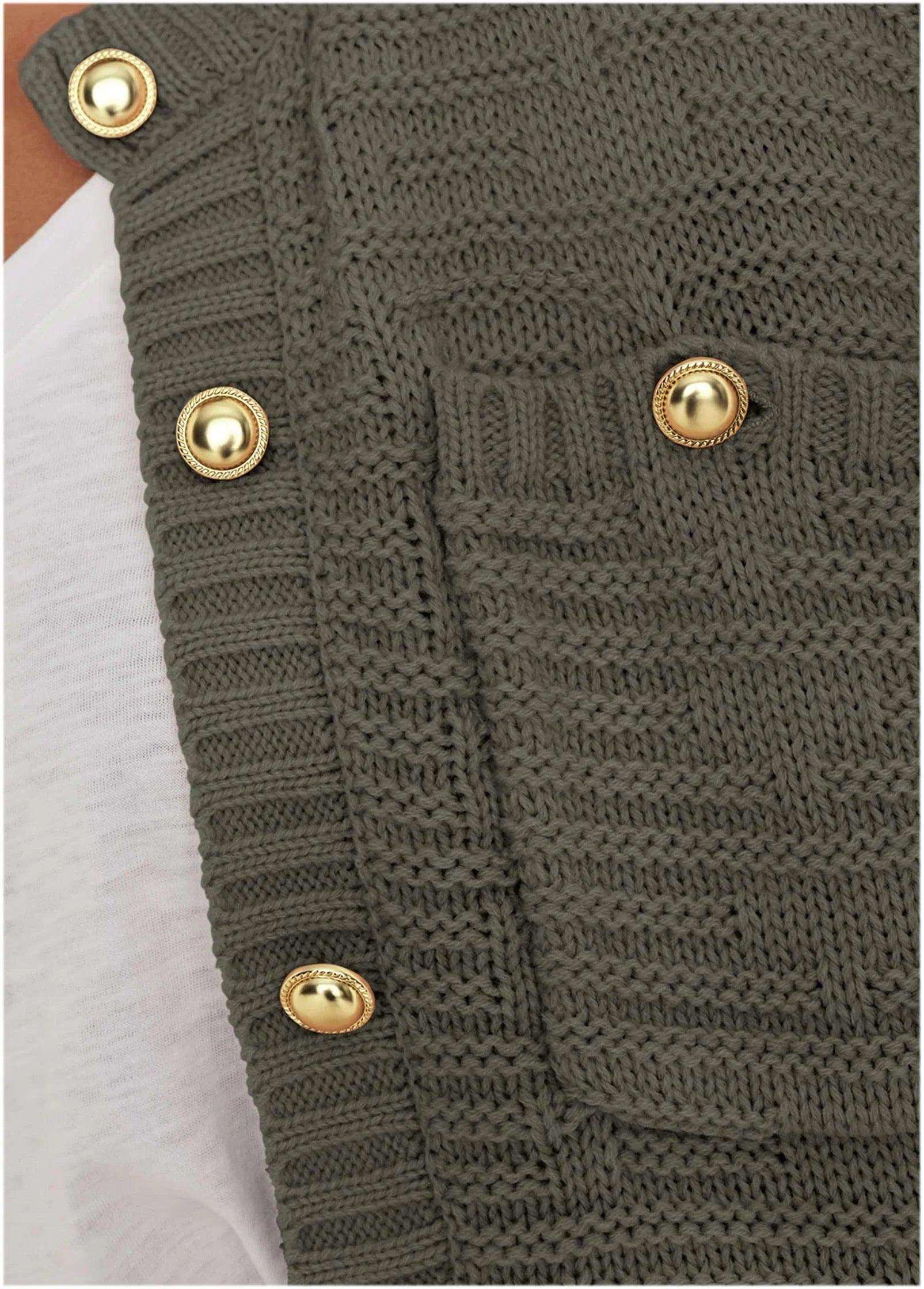 Button Detail Cardigan Olive