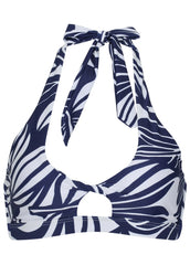 Nassau Halter Top Contrast Bold Leaves
