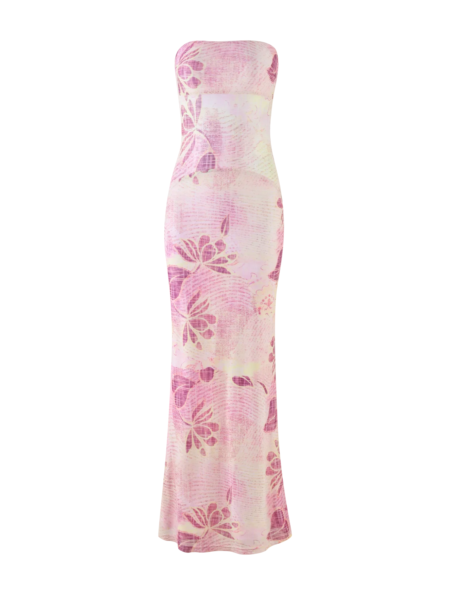 MORGAN MESH DRESS GRUNGE FLORAL MAGENTA