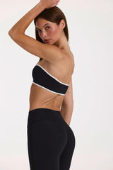 Soft Active Bandeau Sports Bra in Black