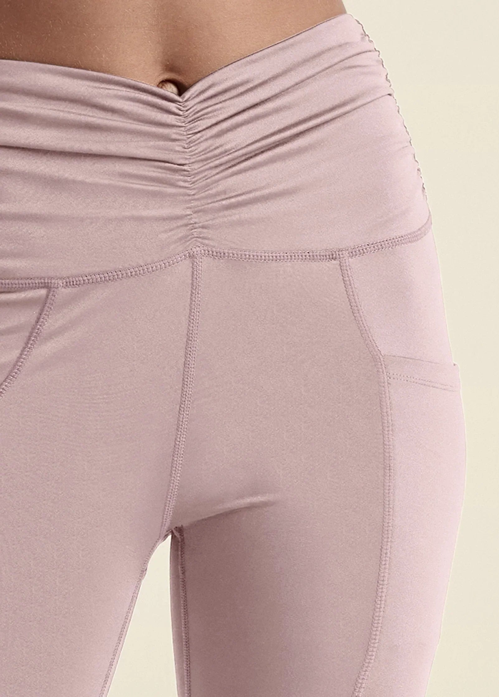 Ruched Waist Leggings Tan