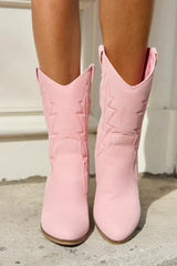Margo Pink Midi Western Boots