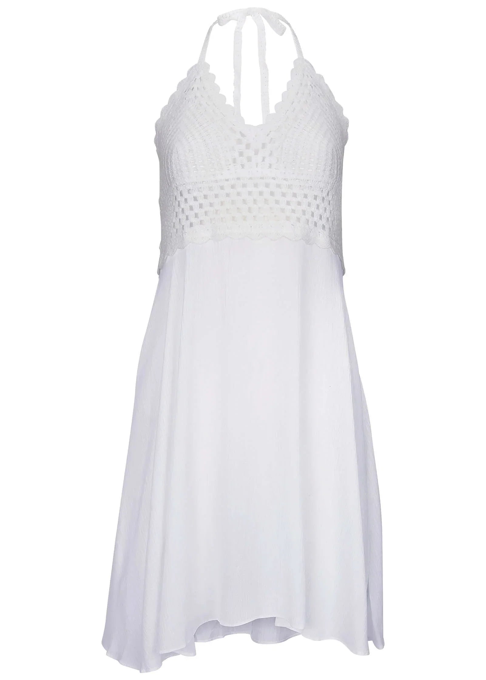 Crochet Top Cover Up Dress White
