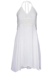 Crochet Top Cover Up Dress White