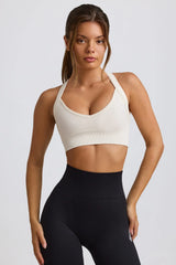 Super Sculpt Seamless Cross Back Sports Bra in White