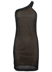 One Shoulder Sweater Dress Jet Black