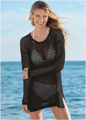 Crochet Tunic Cover Up Black Beauty