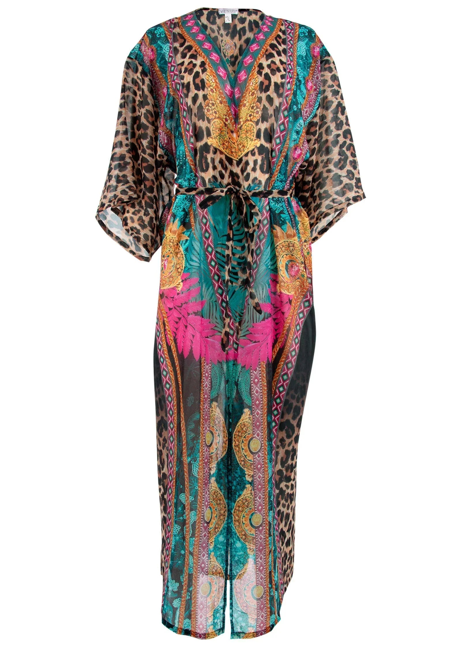 Long Kimono Cover Up Jungle Beauty