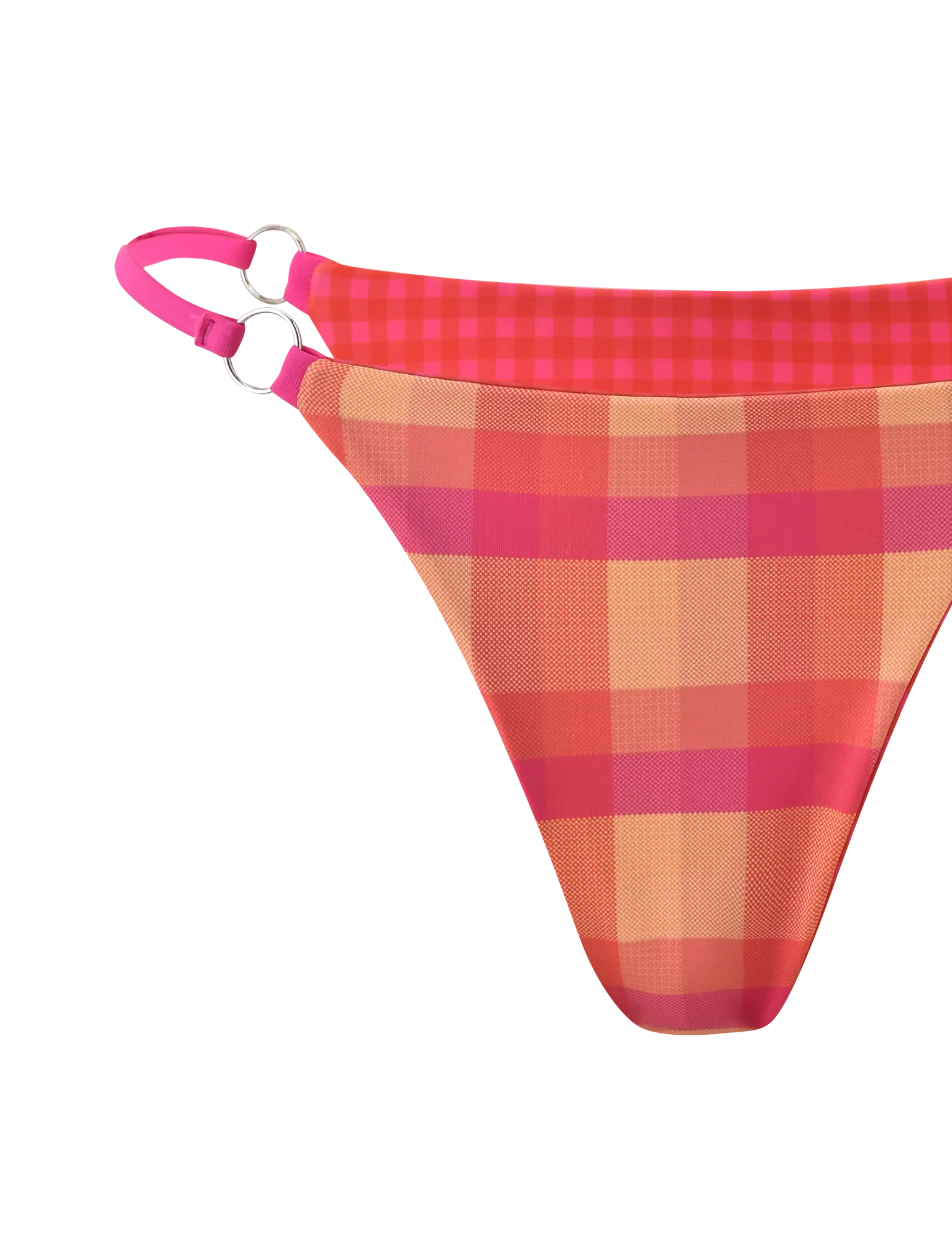 AYANNA REVERSIBLE BIKINI BOTTOM GINGHAM AND RESORT PLAID