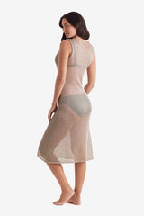 Lagoon Dress Gold Metallic Knit