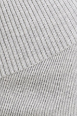 Chunky Knit Foldover Kick Flare Trousers in Grey Marl