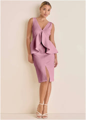 Peplum Ruffle Dress Polignac