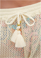 Crochet Cover Up Shorts Cream
