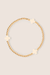 Signature Cross 3mm Gold Bracelet Off White