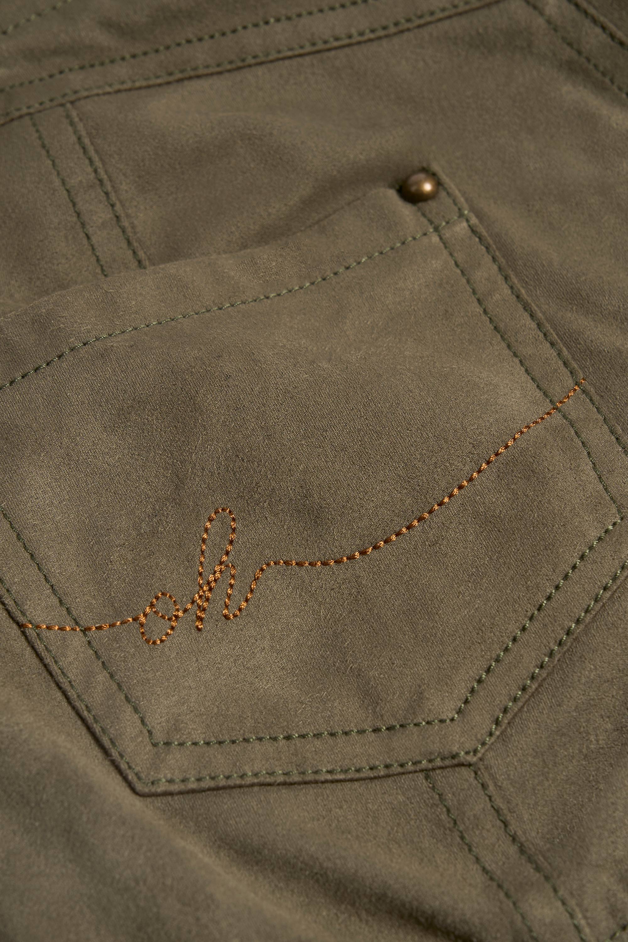 Lace Up Mid Rise Shorts in Dark Khaki