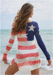 Graphic Knit Tunic Cover Up American Dream