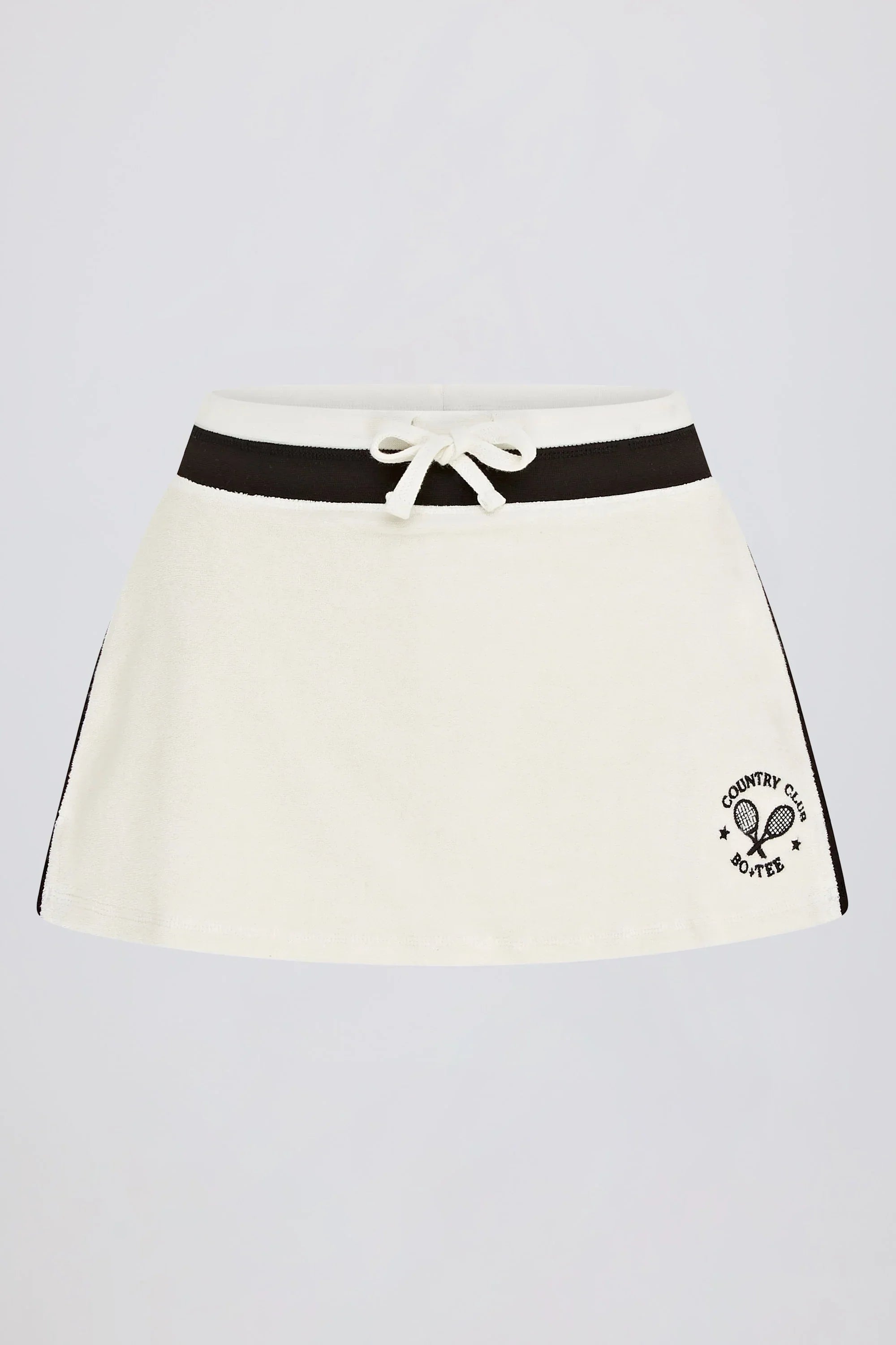 Terry Towelling Mid Rise Skort in Ivory