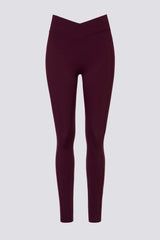 Soft Active V Waist Leggings in Burgundy