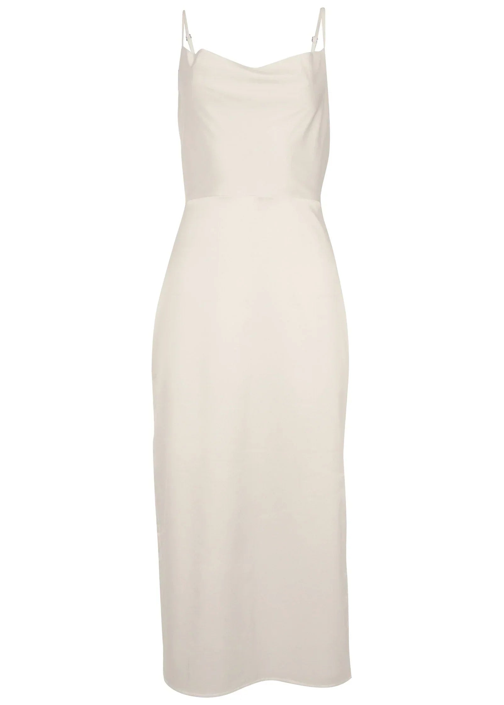 Cowl Neck Slip Dress Off White