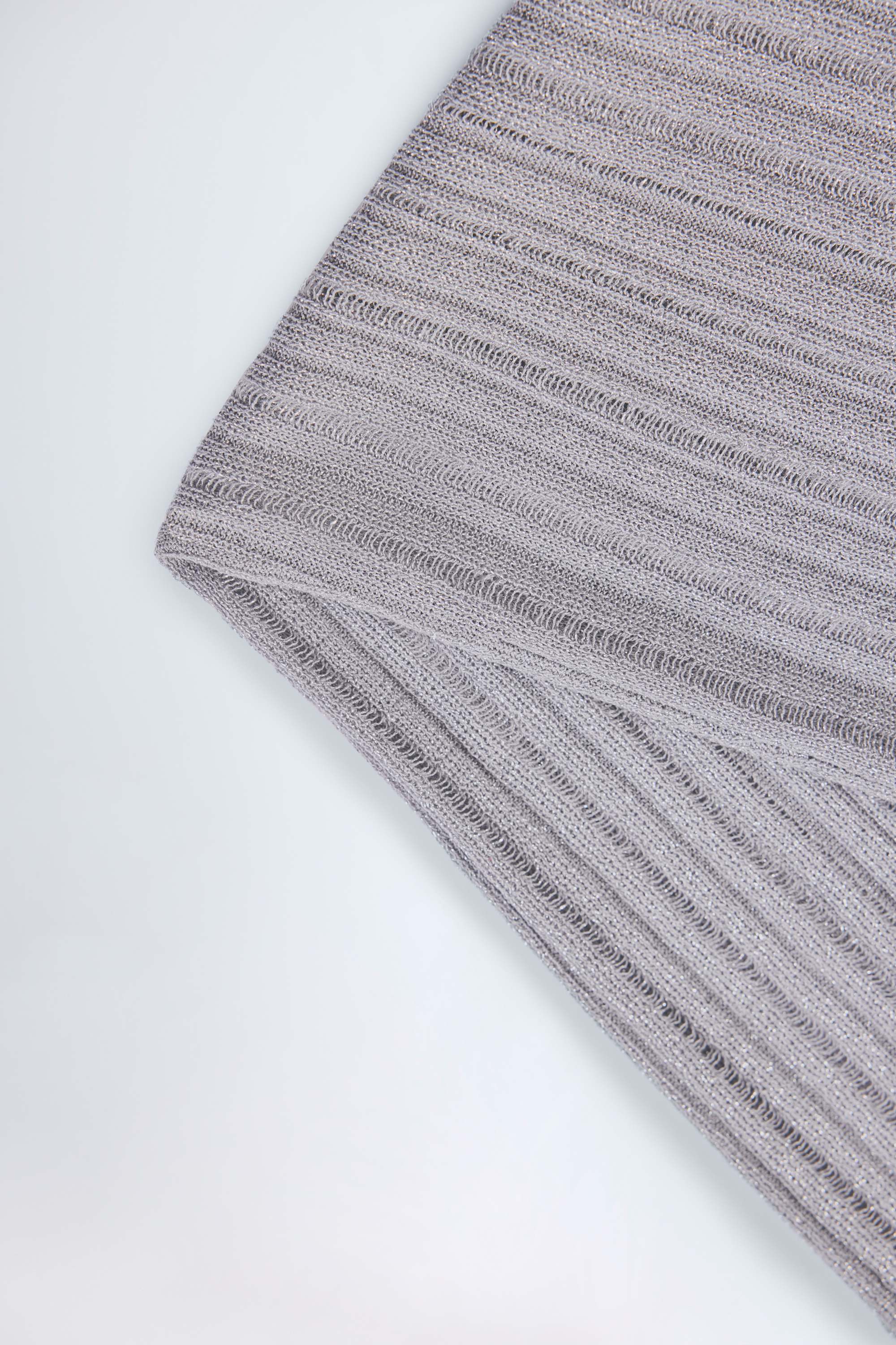 Mid Rise Flared Trousers in Silver