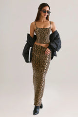 Modal Scoop Neck Tank Top in Leopard Print
