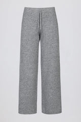 Knit Mid Rise Wide Leg Joggers in Grey