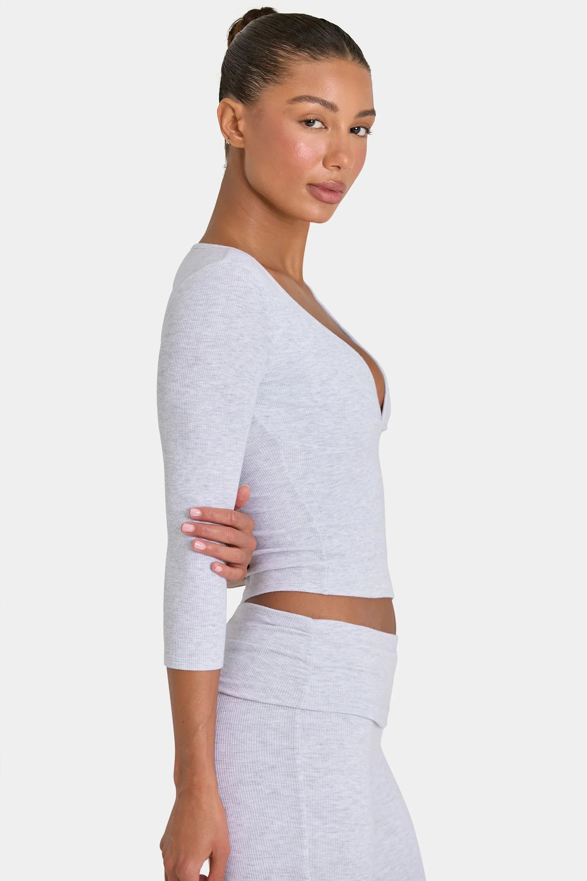 ButterCloud Top in Grey Marl