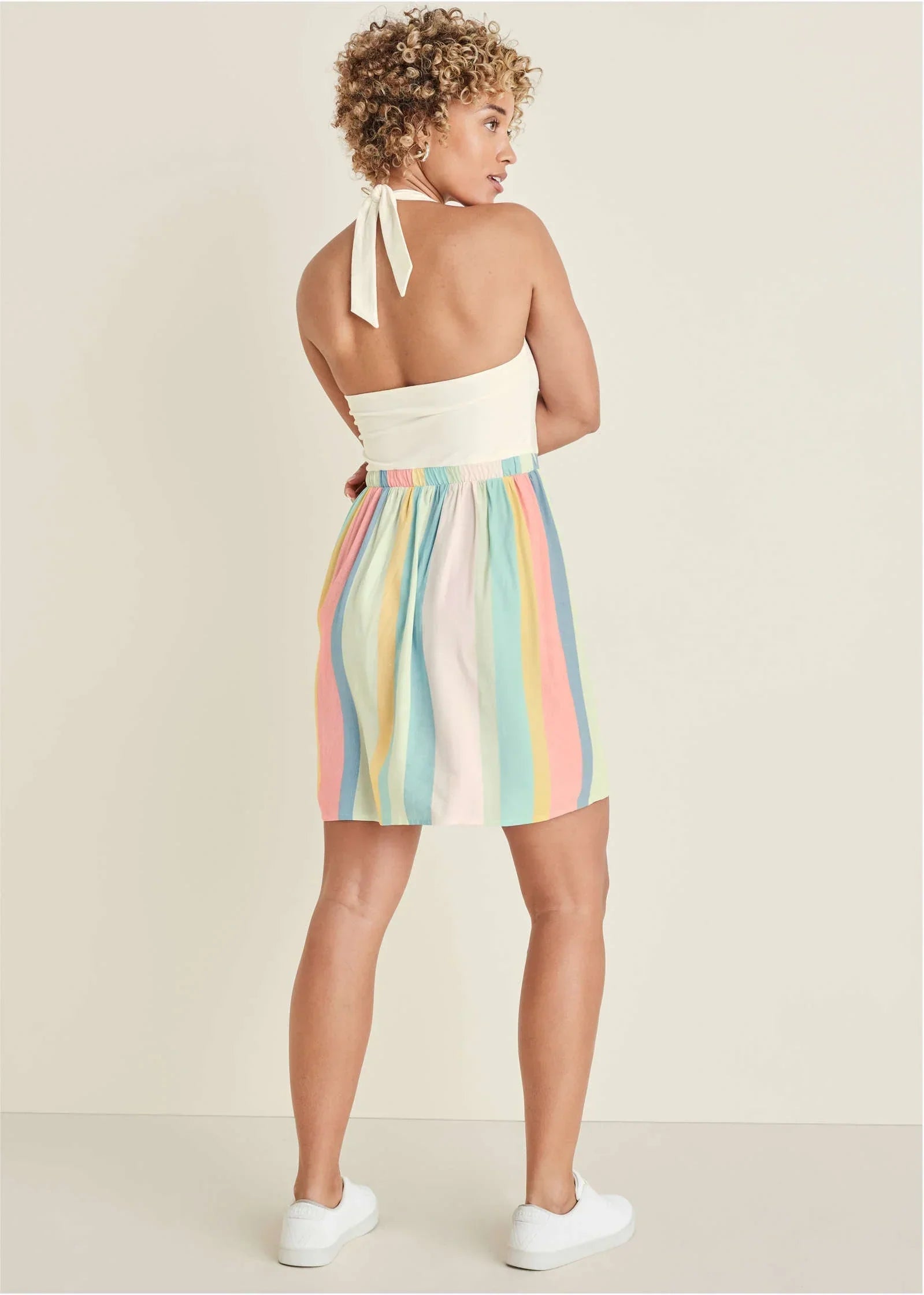 Stripe Halter Mini Dress Boardwalk Stripe