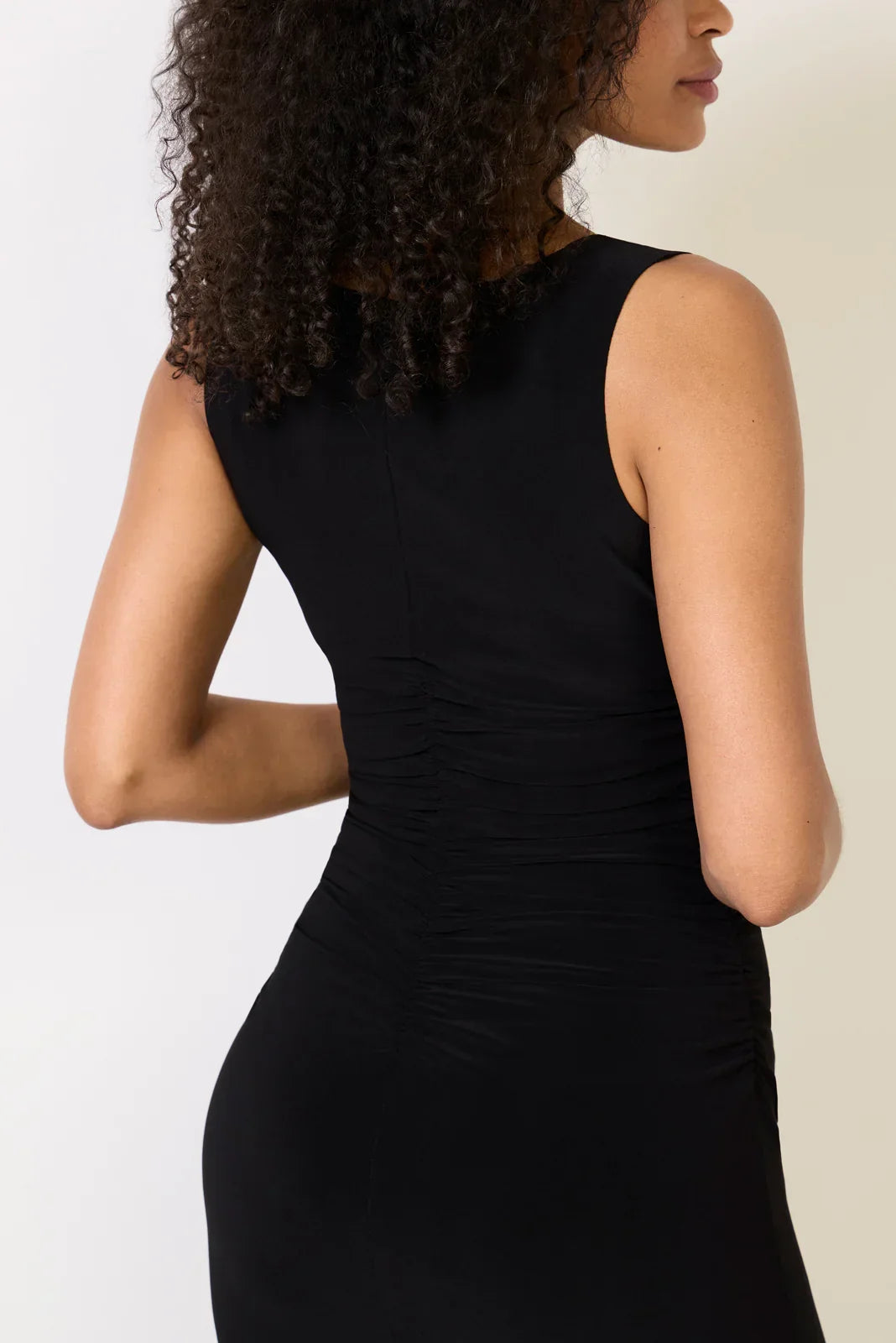 Sleeveless Shirred Waist Dress