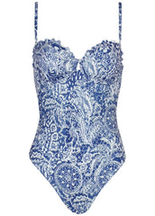 Bermuda Underwire Swimsuit Denim Anglaise Paisley