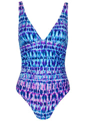 Riviera Ruched Swimsuit Blurred Leopard Stripe
