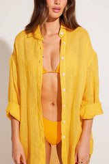 Playa Linen Boyfriend Shirt Sunflower EcoLinen